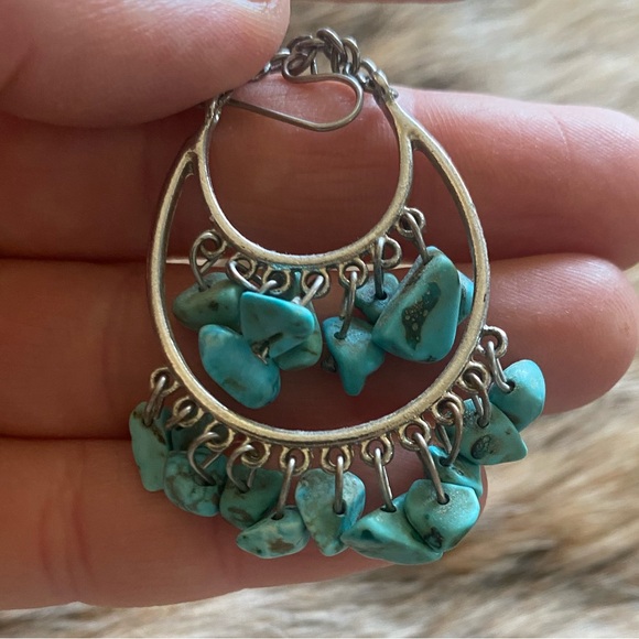Turquoise Chandelier Earrings - Picture 2 of 2
